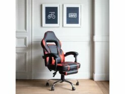 Fauteuil De Bureau Gamer Noir Et Rouge LINK - HAPPY GARDEN