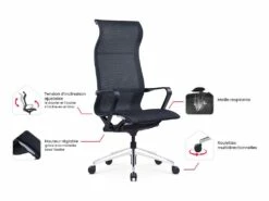 Fauteuil De Bureau Professionnel - Tissu - Noir - LADEFENSE 39 Fauteuil De Bureau Professionnel - Tissu - Noir - LADEFENSE -mobilier de bureau Shop siege de bureau 11600571