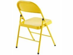 Lot De 6 Chaise Pliante En Métal Coloris Jaune - Longueur 46 X Profondeur 46 X Hauteur 87 Cm -mobilier de bureau Shop siege de bureau 12072875