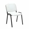 Chaise Visiteur Assise Rembourrée En Synthétique Blanc BUR10068