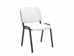 Chaise Visiteur Assise Rembourrée En Synthétique Blanc BUR10068