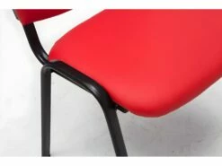 Chaise Visiteur Assise Rembourrée En Synthétique Rouge BUR10070 -mobilier de bureau Shop siege de bureau 12218899