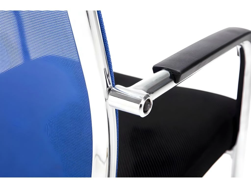 Chaise Pour Visiteur Fauteuil De Bureau Avec Accoudoirs Bleu Pieds Chromé BUR10146 4 Chaise Pour Visiteur Fauteuil De Bureau Avec Accoudoirs Bleu Pieds Chromé BUR10146 – Image 4