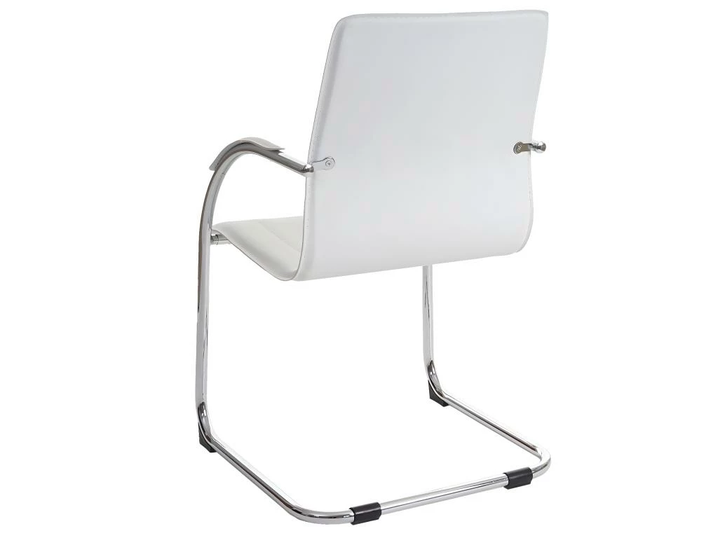 Lot De 2 Chaises Bureau Visiteur En Synthétique Blanc Avec Accoudoir BUR04068 3 Lot De 2 Chaises Bureau Visiteur En Synthétique Blanc Avec Accoudoir BUR04068 – Image 3