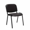 Chaise Visiteur Assise Rembourrée En Synthétique Marron BUR10071
