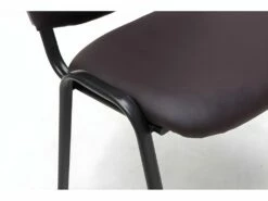 Chaise Visiteur Assise Rembourrée En Synthétique Marron BUR10071 -mobilier de bureau Shop siege de bureau 12218965
