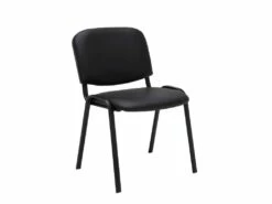 Chaise Visiteur Assise Rembourrée En Synthétique Noir BUR10067