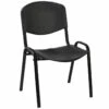Lot De 10 Chaises En Plastique Noir - Venprodin