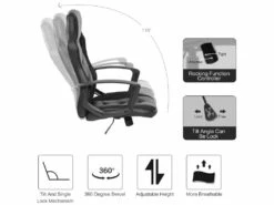 Fauteuil De Jeu Fauteuil De Bureau Exécutif En Cuir Synthétique Noir -mobilier de bureau Shop siege de bureau 12523489