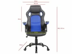 Fauteuil Gamer Siège Noir Bleu Nylon Simili-cuir 120x66x63 9 Fauteuil Gamer Siège Noir Bleu Nylon Simili-cuir 120x66x63 -mobilier de bureau Shop siege de bureau 12523567