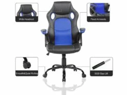 Fauteuil Gamer Siège Noir Bleu Nylon Simili-cuir 120x66x63 10 Fauteuil Gamer Siège Noir Bleu Nylon Simili-cuir 120x66x63 -mobilier de bureau Shop siege de bureau 12523569