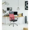 Fauteuil Bureau Chaise Rouge Noir Avec Roues 113/123x57,5x58,5