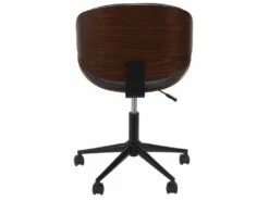 ROKIA - Chaise De Bureau Simili Noir Marbré Et Contreplaqué Marron 9 ROKIA - Chaise De Bureau Simili Noir Marbré Et Contreplaqué Marron -mobilier de bureau Shop siege de bureau 12556225