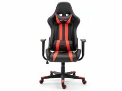 WOLF | Fauteuil à Roulettes Chaise De Bureau Gaming PU Design Ergonomique | Siège Gamer Dossier Inclinable 90°-180°