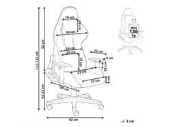 Chaise De Gamer Gris Foncé WARRIOR -mobilier de bureau Shop siege de bureau 12873161