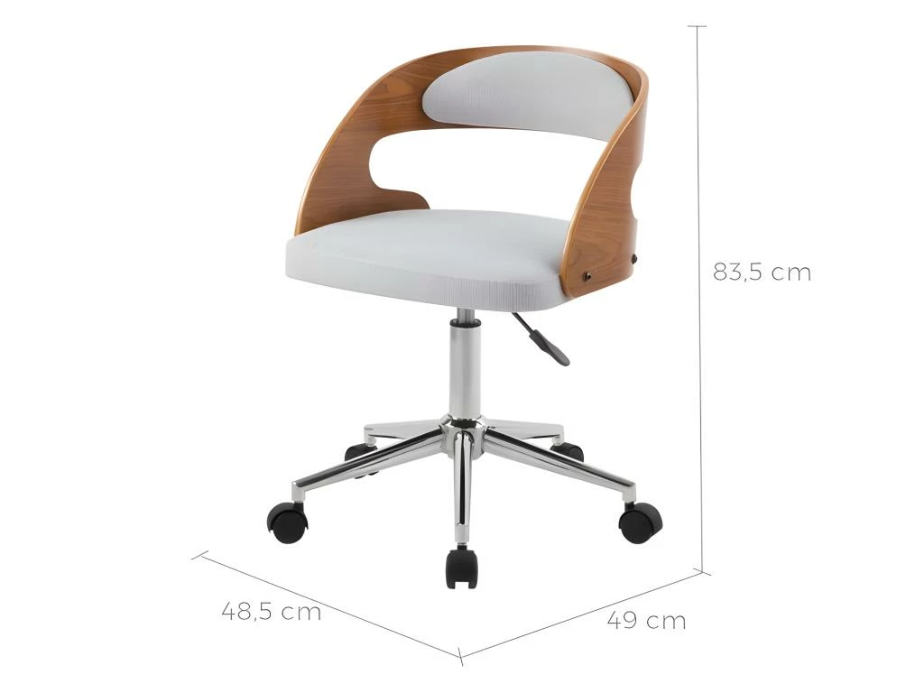 Chaise De Bureau Louis Gris Clair 3 Chaise De Bureau Louis Gris Clair – Image 3