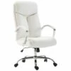 Fauteuil De Bureau En Synthétique Blanc Réglable BUR10260