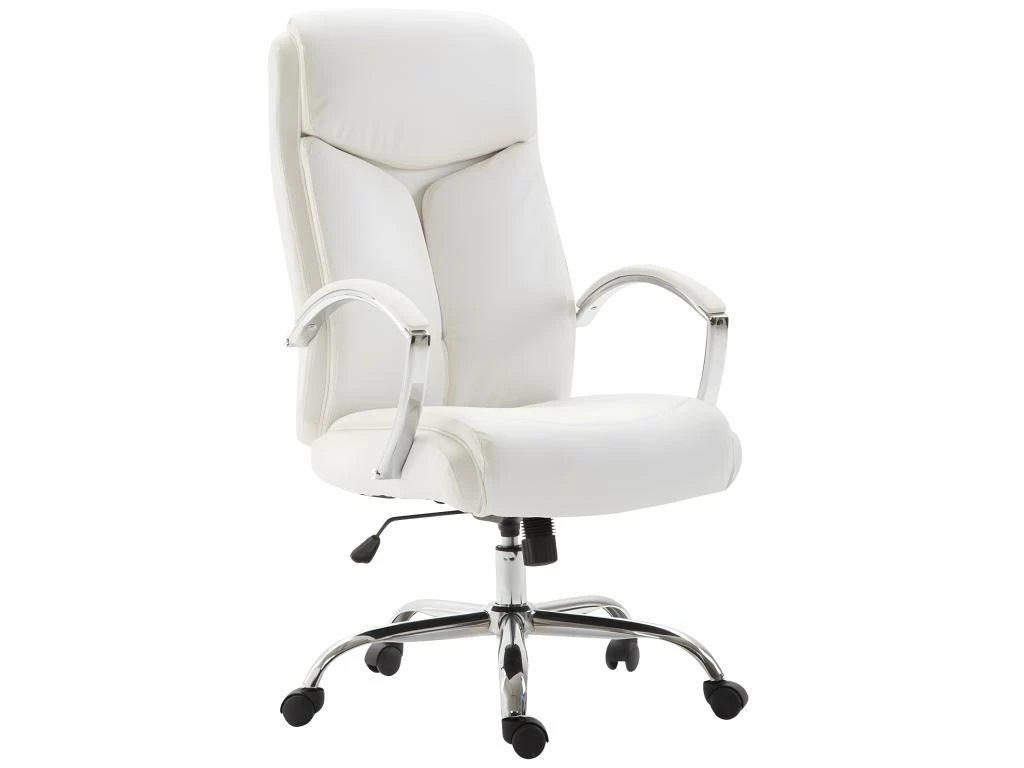 Fauteuil De Bureau En Synthétique Blanc Réglable BUR10260 1 Fauteuil De Bureau En Synthétique Blanc Réglable BUR10260
