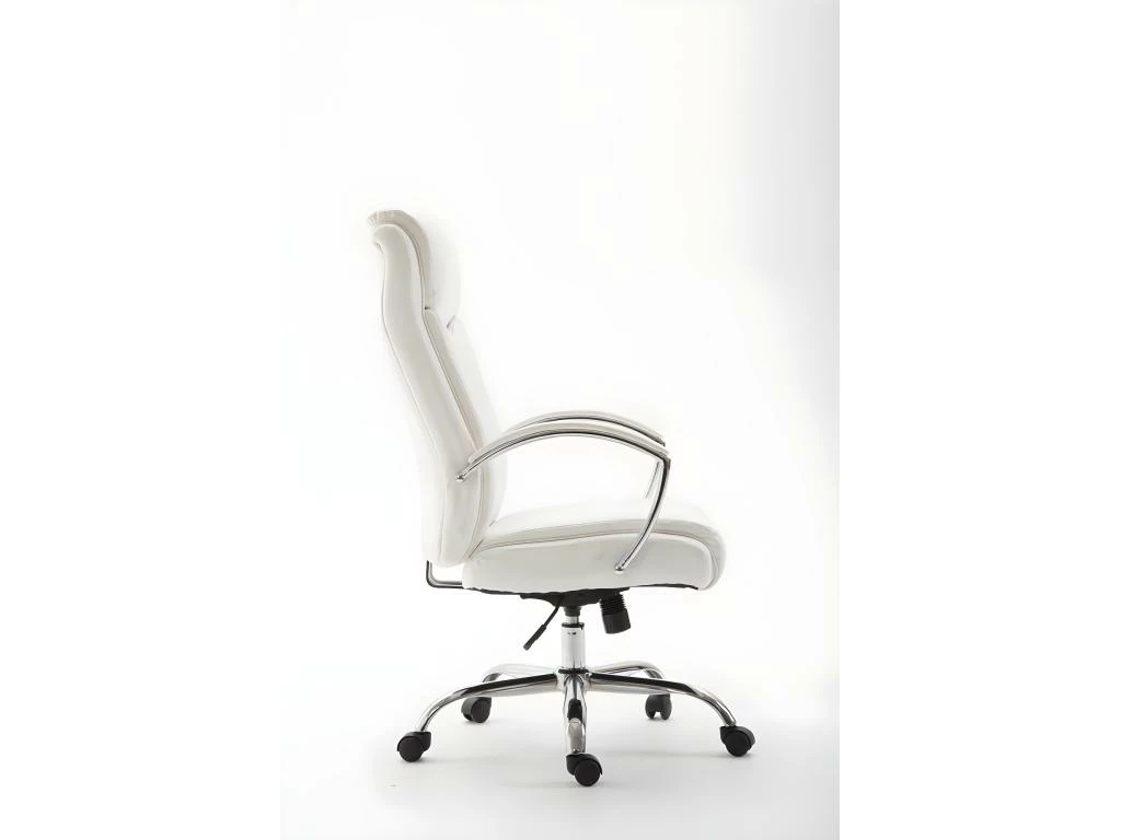 Fauteuil De Bureau En Synthétique Blanc Réglable BUR10260 2 Fauteuil De Bureau En Synthétique Blanc Réglable BUR10260 – Image 2
