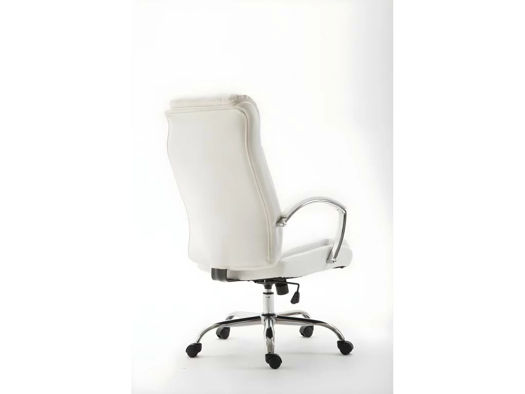 Fauteuil De Bureau En Synthétique Blanc Réglable BUR10260 3 Fauteuil De Bureau En Synthétique Blanc Réglable BUR10260 – Image 3