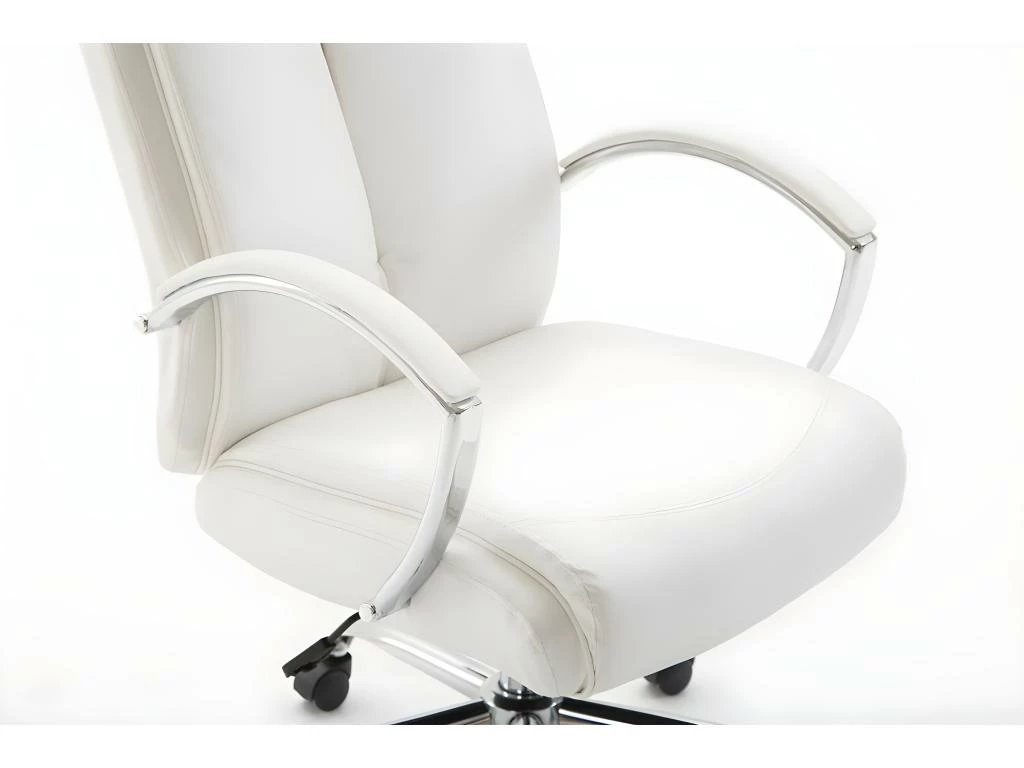 Fauteuil De Bureau En Synthétique Blanc Réglable BUR10260 4 Fauteuil De Bureau En Synthétique Blanc Réglable BUR10260 – Image 4