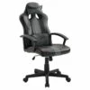 Fauteuil De Bureau Gamer Noir Et Gris CRASH - HAPPY GARDEN