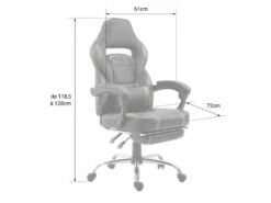 Fauteuil De Bureau Gamer Noir Et Gris LINK - HAPPY GARDEN -mobilier de bureau Shop siege de bureau 13091651