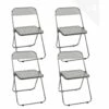 Lot De 4 Chaises Pliables Transparentes Et Chrome RAMA (Transparent)