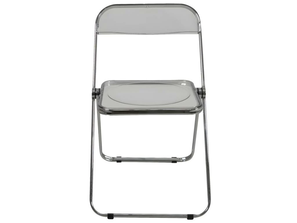 Lot De 4 Chaises Pliables Transparentes Et Chrome RAMA (Transparent) 2 Lot De 4 Chaises Pliables Transparentes Et Chrome RAMA (Transparent) – Image 2