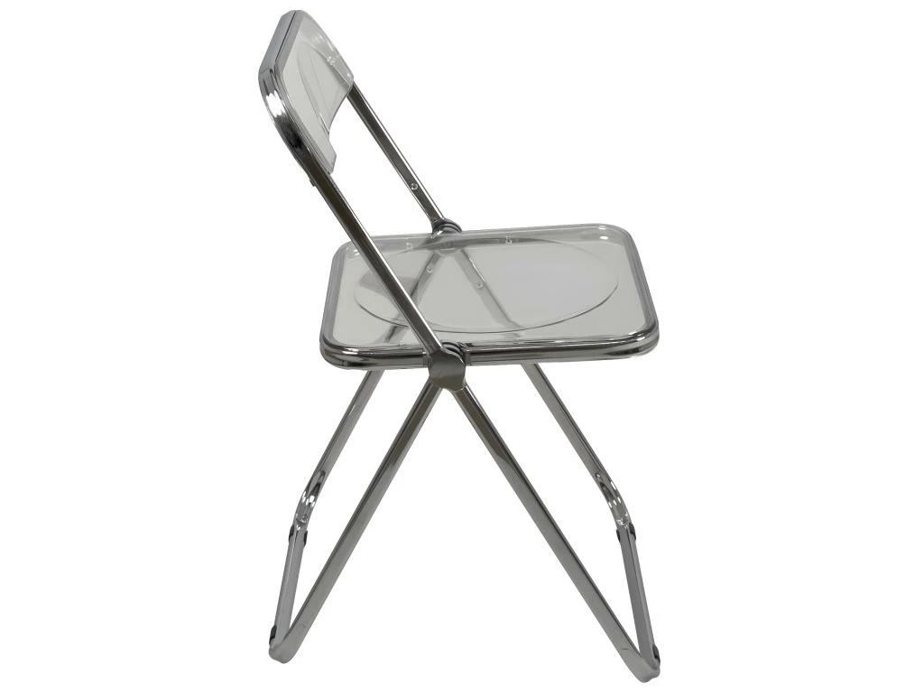 Lot De 4 Chaises Pliables Transparentes Et Chrome RAMA (Transparent) 3 Lot De 4 Chaises Pliables Transparentes Et Chrome RAMA (Transparent) – Image 3
