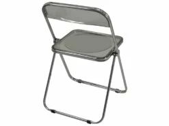 Lot De 4 Chaises Pliables Transparentes Et Chrome RAMA (Gris) -mobilier de bureau Shop siege de bureau 13589927