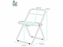 Lot De 4 Chaises Pliables Transparentes Et Chrome RAMA (Gris) -mobilier de bureau Shop siege de bureau 13589929