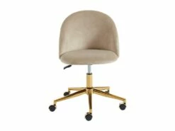 Chaise De Bureau - Velours - Beige - Hauteur Réglable - MELBOURNE -mobilier de bureau Shop siege de bureau 13642035