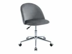 Chaise De Bureau - Velours - Gris - Hauteur Réglable - MELBOURNE -mobilier de bureau Shop siege de bureau 13643229