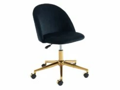 Chaise De Bureau - Velours - Noir - Hauteur Réglable - MELBOURNE -mobilier de bureau Shop siege de bureau 13667183