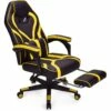 Chaise Gaming Cuir PVC, Siège Gamer Pivotante Ergonomique