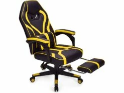 Chaise Gaming Cuir PVC, Siège Gamer Pivotante Ergonomique