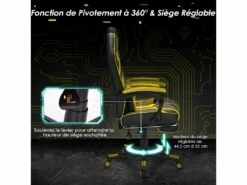Chaise Gaming Cuir PVC, Siège Gamer Pivotante Ergonomique -mobilier de bureau Shop siege de bureau 13837435