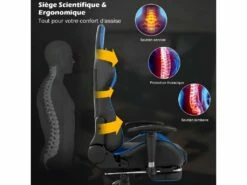 Chaise Gaming Cuir PVC, Siège Gamer Ergonomique Pivotant -mobilier de bureau Shop siege de bureau 13837687