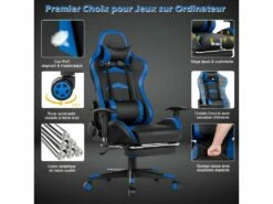 Chaise Gaming Cuir PVC, Siège Gamer Ergonomique Pivotant -mobilier de bureau Shop siege de bureau 13837689