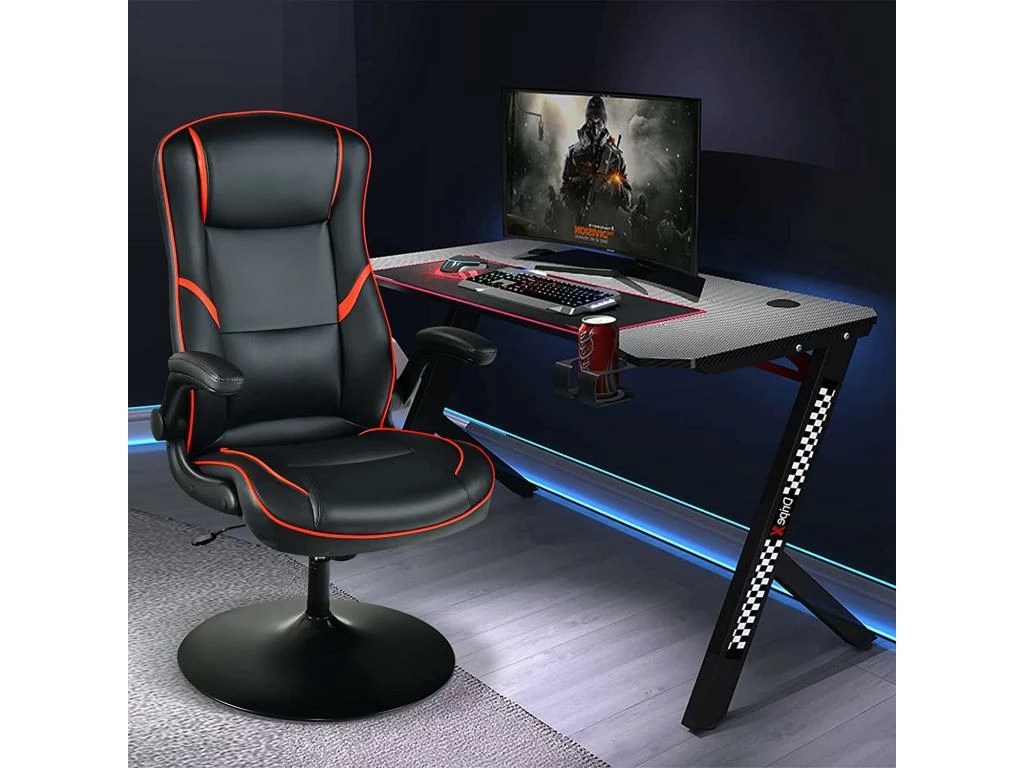 Chaise Gaming à Bascule Réglable En Hauteur, Siège Gamer Dossier De 90° à 118° 2 Chaise Gaming à Bascule Réglable En Hauteur, Siège Gamer Dossier De 90° à 118° – Image 2