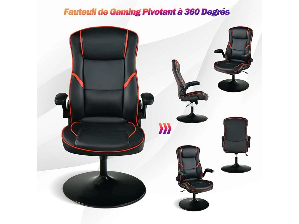 Chaise Gaming à Bascule Réglable En Hauteur, Siège Gamer Dossier De 90° à 118° 5 Chaise Gaming à Bascule Réglable En Hauteur, Siège Gamer Dossier De 90° à 118° – Image 5