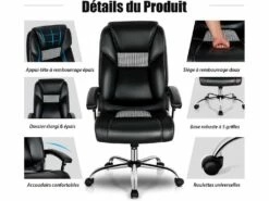 Chaise De Bureau à Dossier Haut, Fauteuil à Bascule Réglable En Hauteur 8 Chaise De Bureau à Dossier Haut, Fauteuil à Bascule Réglable En Hauteur -mobilier de bureau Shop siege de bureau 13841185