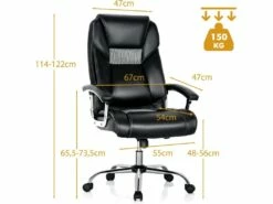 Chaise De Bureau à Dossier Haut, Fauteuil à Bascule Réglable En Hauteur 9 Chaise De Bureau à Dossier Haut, Fauteuil à Bascule Réglable En Hauteur -mobilier de bureau Shop siege de bureau 13841187