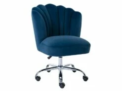 Chaise De Bureau - Velours - Bleu - Hauteur Réglable - RUTY De Pascal Morabito -mobilier de bureau Shop siege de bureau 14461139