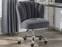 Chaise De Bureau - Velours - Anthracite - Hauteur Réglable - RUTY De Pascal Morabito