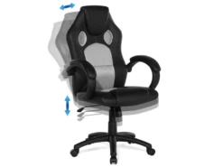 Chaise De Bureau En Cuir PU Gris FIGHTER -mobilier de bureau Shop siege de bureau 16265403