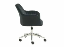 Chaise De Bureau - Velours - Noir - Hauteur Réglable - ELEANA -mobilier de bureau Shop siege de bureau 1665979