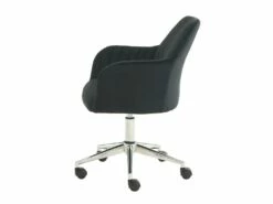 Chaise De Bureau - Velours - Noir - Hauteur Réglable - ELEANA -mobilier de bureau Shop siege de bureau 1665995