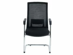 Chaise De Réunion Professionnelle - Tissu Et Métal Chromé - Noir - RULIO -mobilier de bureau Shop siege de bureau 1711971